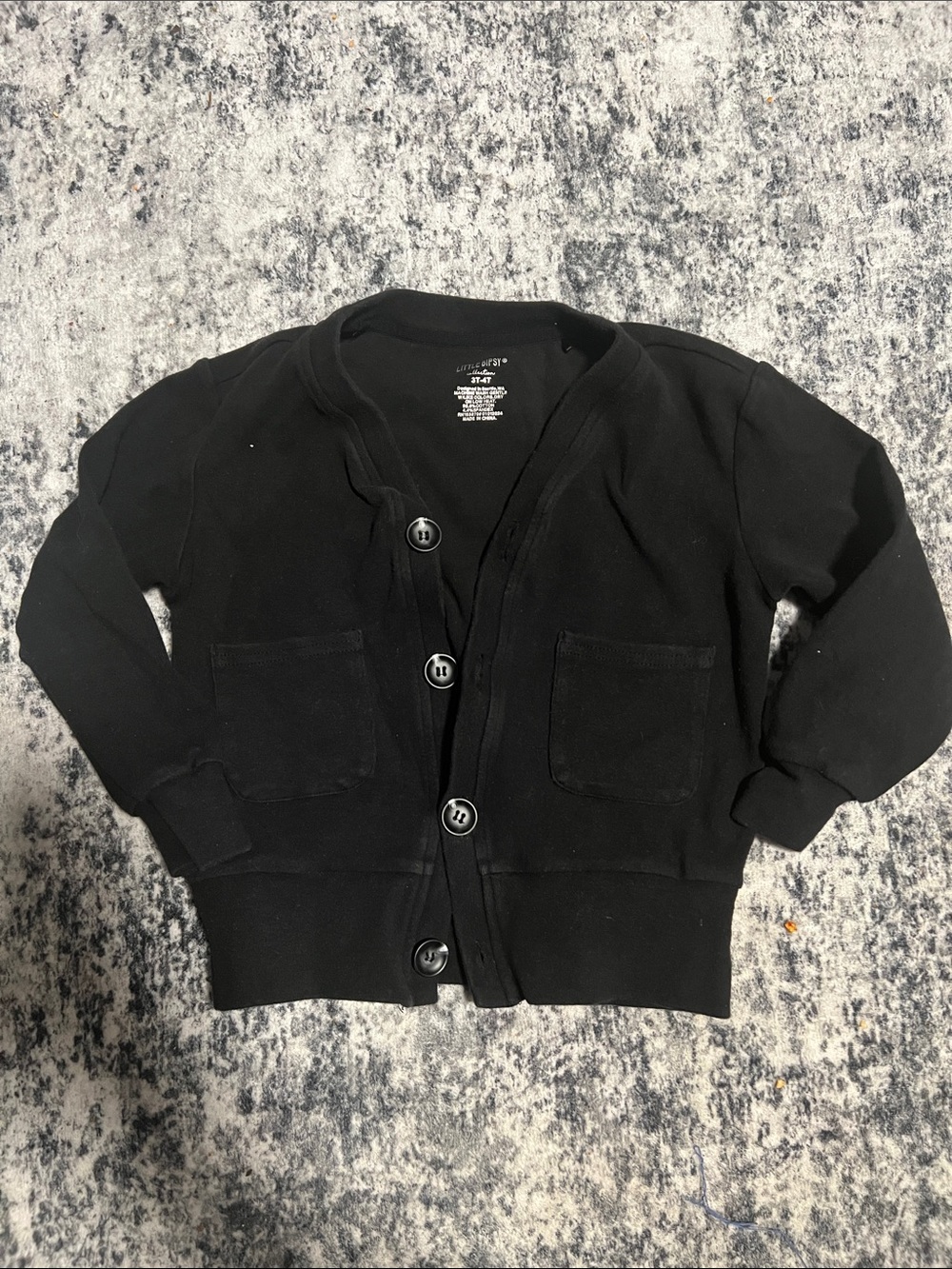 Little Bipsy Black Button-Up Kids Cardigan